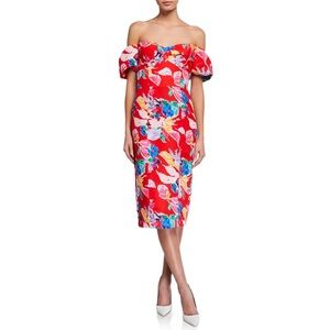 Milly Floral off shoulder dress